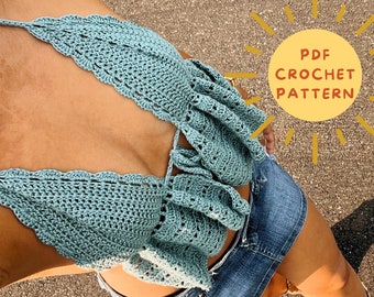 crochet top pattern/Breeze Bralette/Romanctic lacy babydoll top/ Y2k crochet tutorial/ easy débutant friendly/bohemian flowy bra tank top