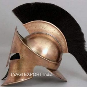 Copper Finish Spartan Helmet: Medieval Roman Armor, Wearable Costume