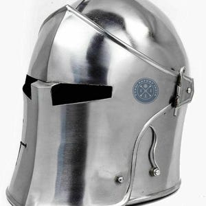 Medieval Crusader Great Helmet Templar Knight Helmet Armora Helmets, LARP Armor Helmet with Stand Mens Gift Hasband Gift