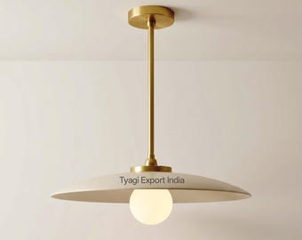 Modern Brass Pendant Light | Minimalist Gold Scandinavian Ceiling Lamp