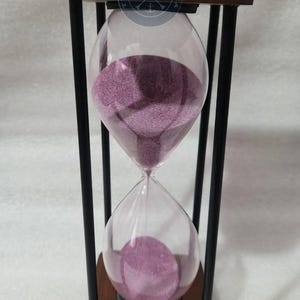 Antique Wooden Hourglass Sand Timer 30 Minutes Purple Sand  Home & Office Décor Vintage Sand Timer for Gift best Item