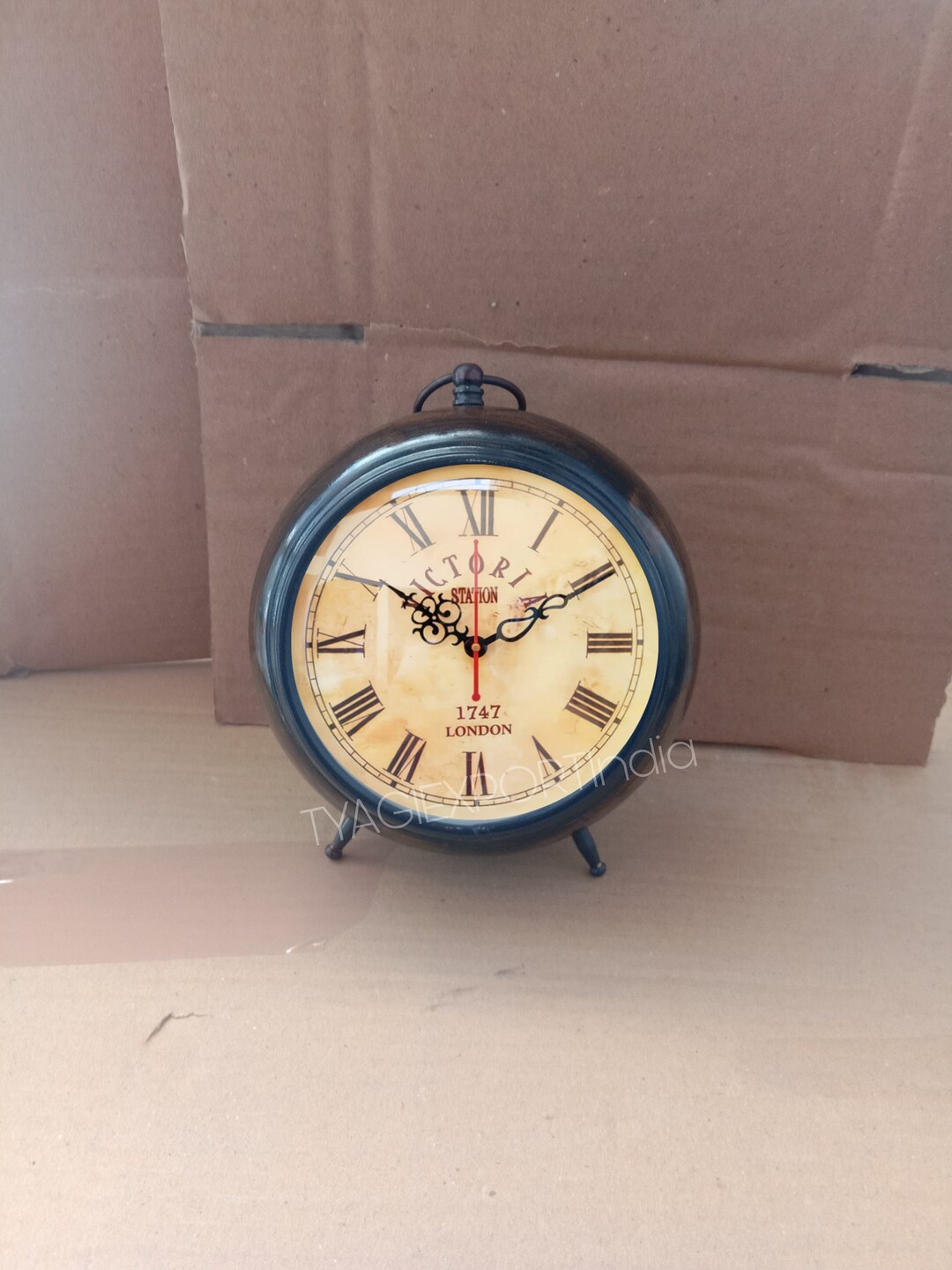 Antique Table Clock Vintage Look Office Home Decor Items Etsy