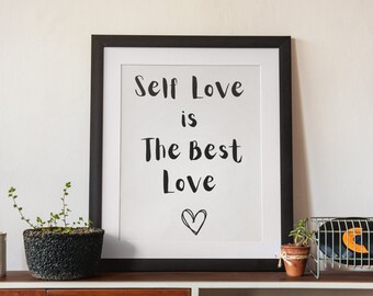 Wydruk Self Love, Self Care, Wydruk cyfrowy, Sztuka ścienna