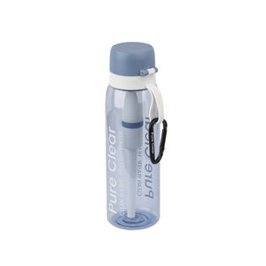 Filter Water Bottle by Pure Clear Filters. Camping gear, camping accessories and hiking gear. Survival Equipment and gym, Sports bottle