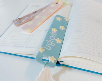 Personalized Polymer Clay Bookmark – Custom Name Bookmark – Handmade Gift for Book Lovers - Birthday Gift for Reader