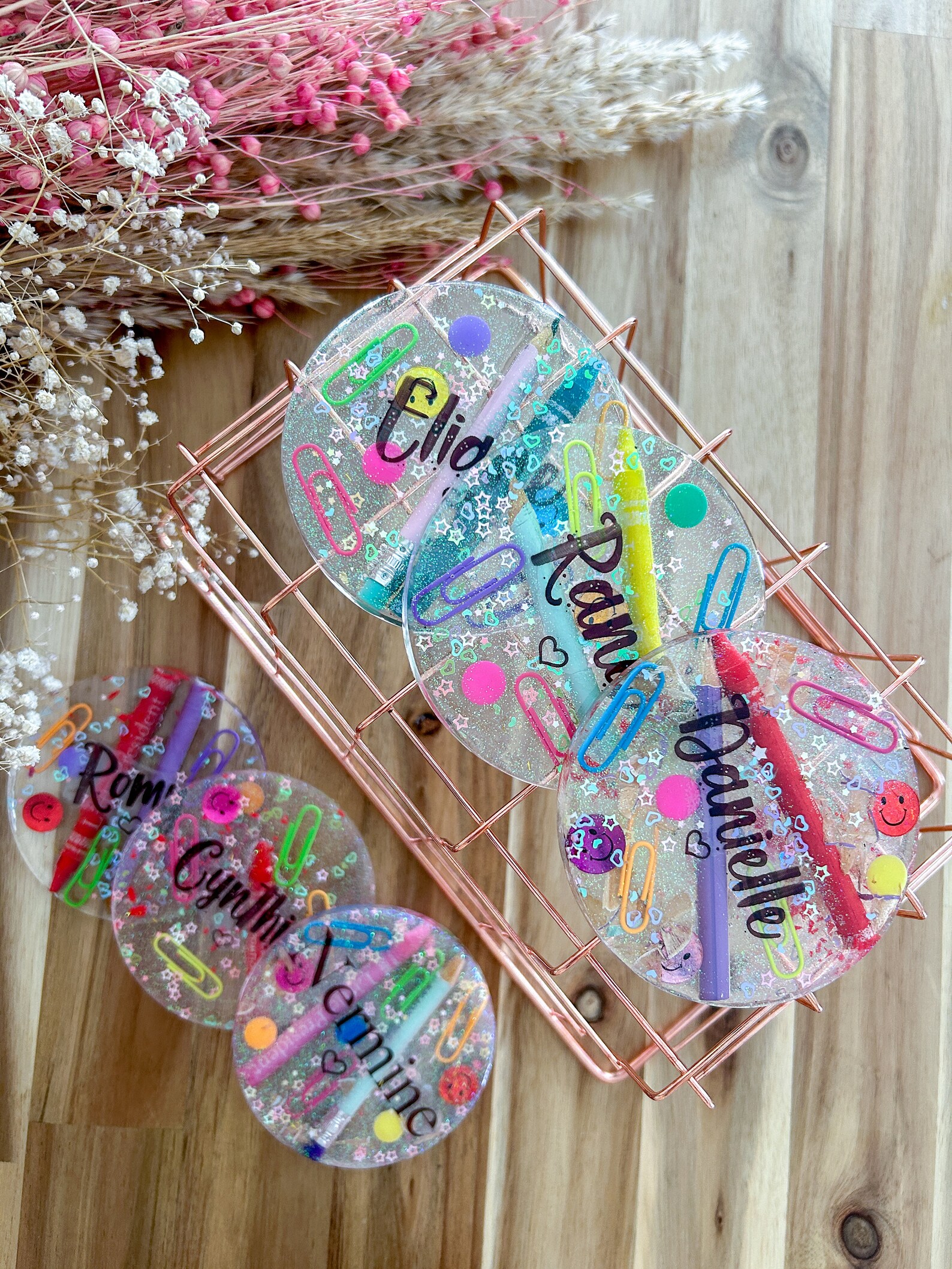 Personalized Resin Teacher Coaster: Custom Name, Teacher Appreciation ...