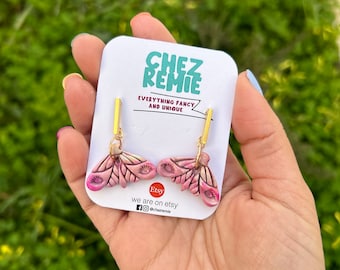 Statement Butterfly Earrings: Handmade Polymer Clay Insect Jewelry