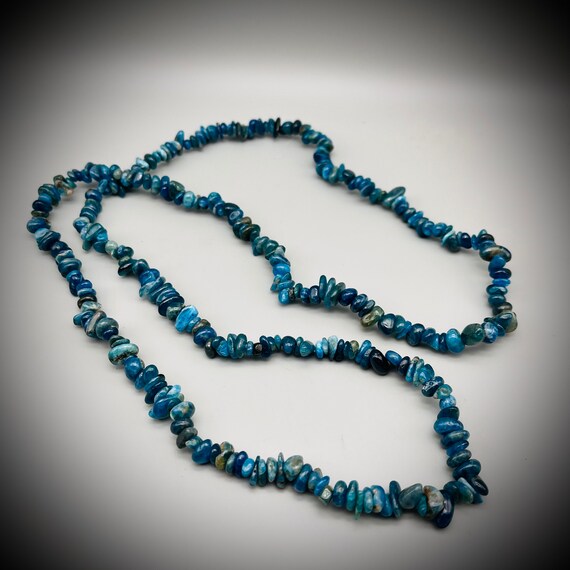 Blue apatite crystal necklace clearance