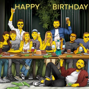 Birthday Illustration | Family Illustration | Cartoon Style Dwaring | Custom Family style portrait | Happy Birthday Custom Drawing