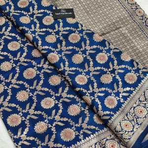 Nita Ambani Banarasi Handloom Pure Katan Silk Saree | Handwoven Celebrity Inspired Banarasi Saree From The Master Weavers Of Banaras image 5