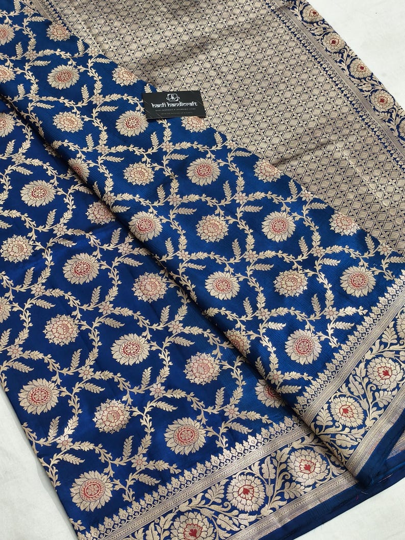 Nita Ambani Banarasi Handloom Pure Katan Silk Saree | Handwoven Celebrity Inspired Banarasi Saree From The Master Weavers Of Banaras image 5