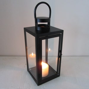 Large Chic Matte black candle lantern candle holder tea light holder lantern 34cm