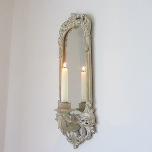 44cm Shabby Chic Rococo Style Wall Sconce Candleholder With Mirror 44cm-shabby-chic-rococo-style-wall-sconce-candleholder-with-mirror