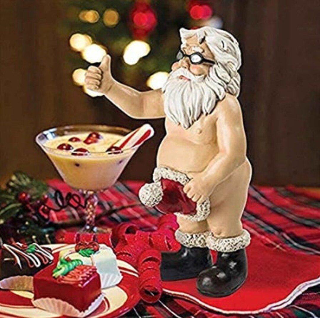 Christmas Funny Naked Santa Claus Figurine Statue Garden Decor - Etsy