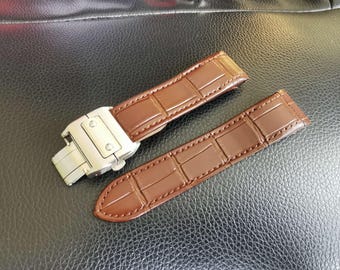 20/23/25mm Leather Strap for Cartier Santos 100 Watch