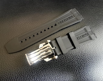 ブライトリング クロノマット 22/24mm用ルーロー ラバーストラップ