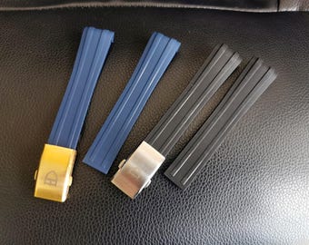 Correa de caucho FKM de 20 mm para Tudor Black Bay 1958, extremo curvo de 39 mm