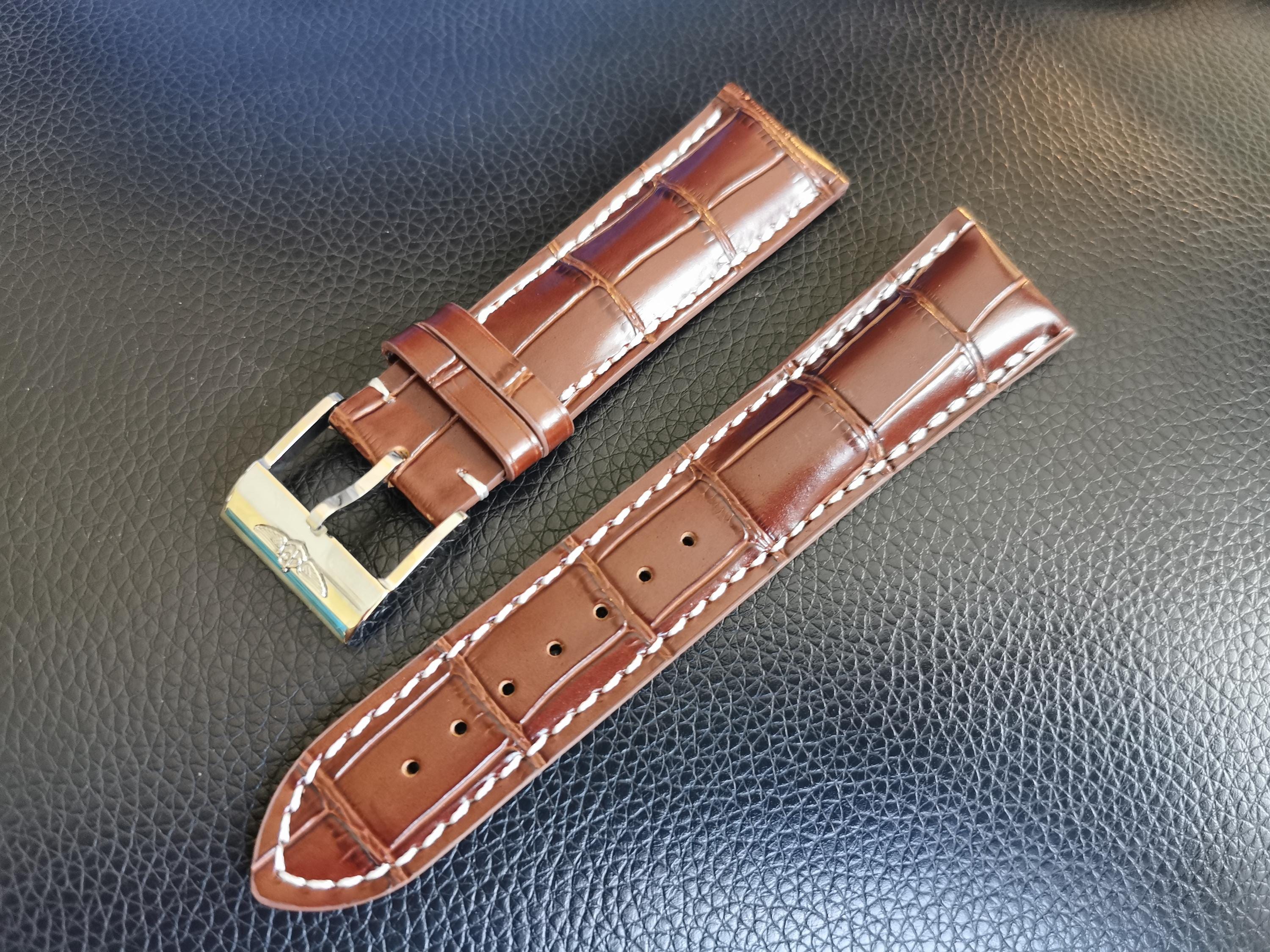 BREITLING レザーベルト 20mm ブラウン Breitling Original Brown leather 431X CALFSKIN LEATHER STRAP