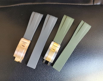 Correa de caucho FKM curvada para Tudor Black Bay BB54/BB58/Pelagos - 20/21/22 mm