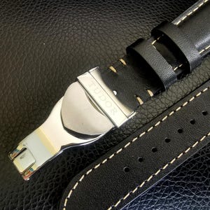 Leather Band for Tudor Black Bay 1958 GMT Pelagos Watch 22mm with Deployment Clasp