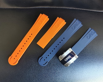 FKM Rubber Strap for 43mm Oris Aquis Diving Watch 23-12mm