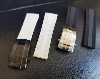 Correa de caucho FKM para relojes Breitling Navitimer, Avenger y Superocean (22 mm/24 mm)