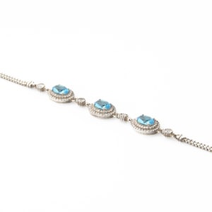 Jewelry Bracelet for WOMEN Blue Color 925 Sterling Silver