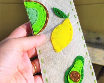 Handmade fruit bookmark