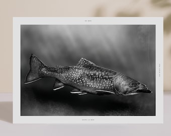 Trout fish Poster A4