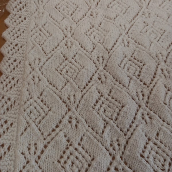 knitted christening shawl