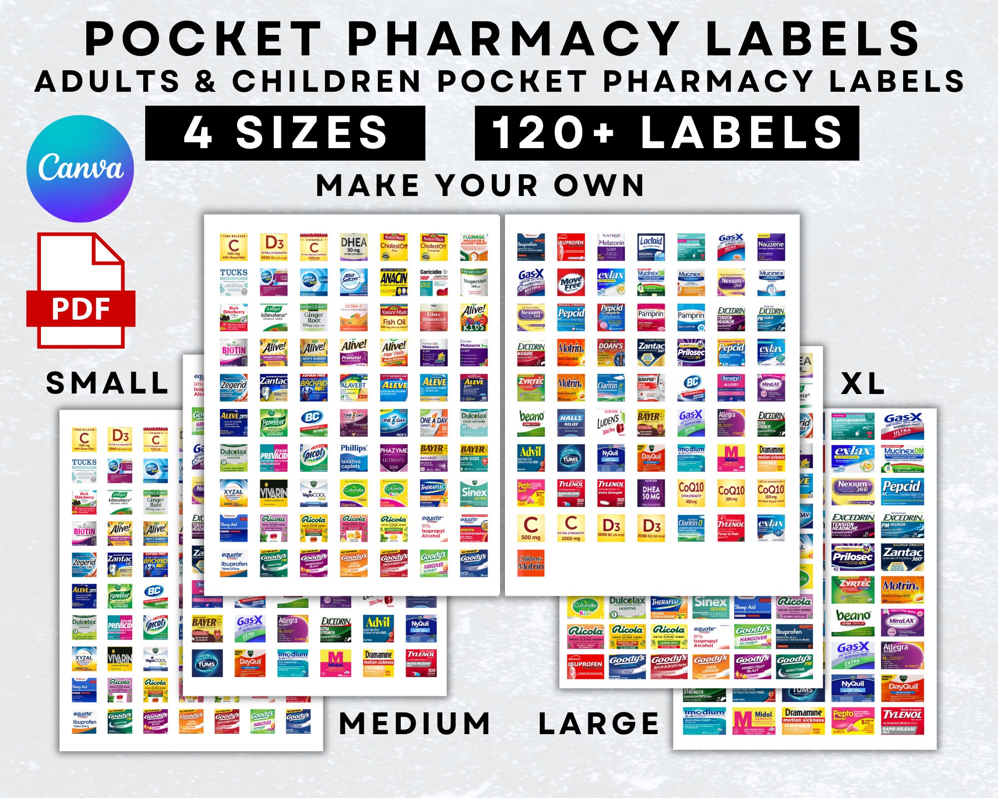 Pocket Pharmacy Labels Printable Pill Case Labels Travel Etsy Canada