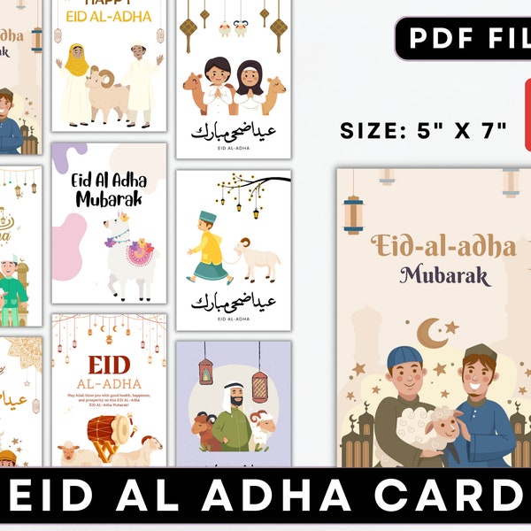 Eid Mubarak Cards, Eid al Adha Card Printable, Eid Mubarak, Eid Greeting Cards, Printable Eid Gifts, Digital eid card, Cards For Muslims