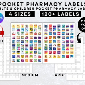 Pocket Pharmacy Labels Printable Pill Case Labels Travel - Etsy