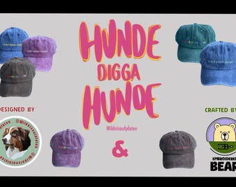 Embroidered Vintage Cap - "Hunde Digga Hunde" | Rainbow gradient | exclusive collab with wildnisaufpfoten - now and only for 4 weeks