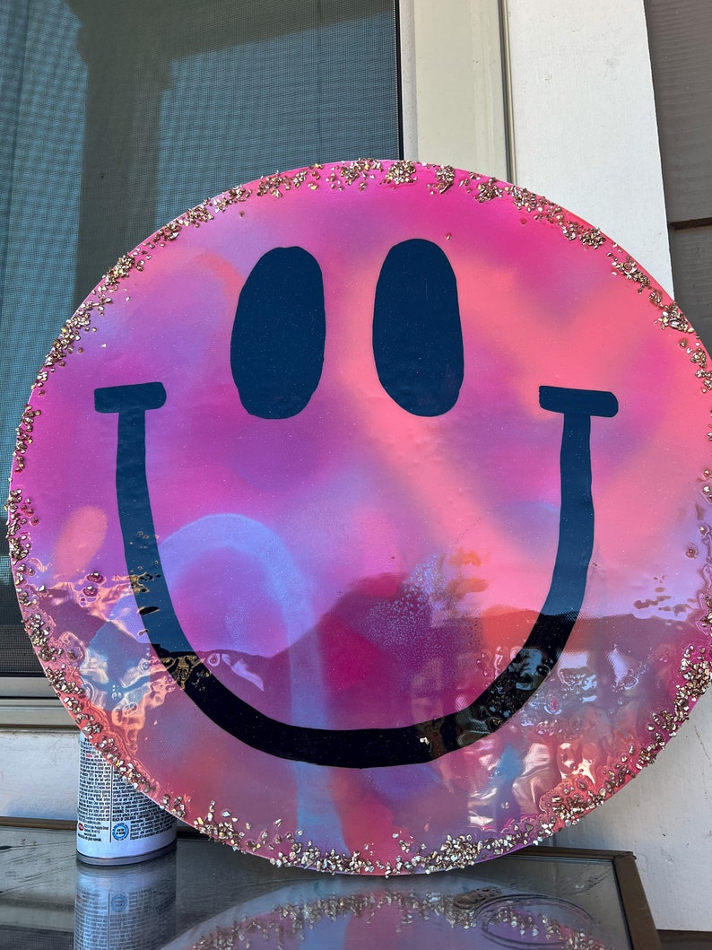 Smiley Resin Art Etsy