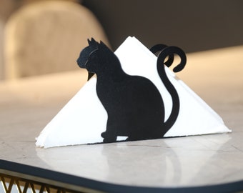 Cat Metal Napkin Holder, Metal Kitchen Accessories, Dining Accessories, Kitchen Decor, Kitchen Storage, Gift for Kitchen