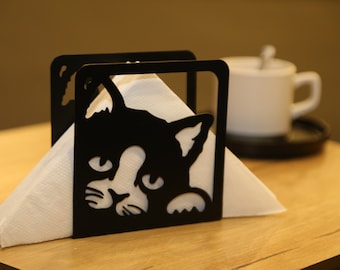 Cat Metal Napkin Holder, Metal Kitchen Accessories, Dining Accessories, Kitchen Decor, Kitchen Storage, Gift for Kitchen