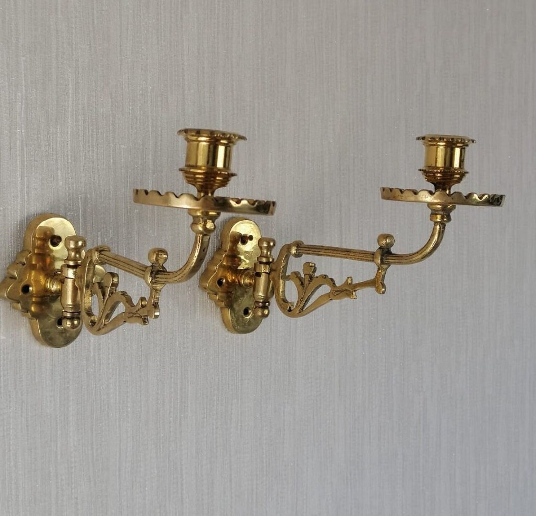 Antique Brass Double Piano Candlestick / Wall Sconces Wall Candles