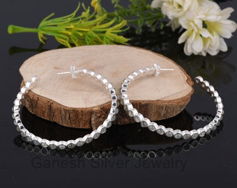 Labradorit Creolen, Sterling Silber, handgemachter Schmuck