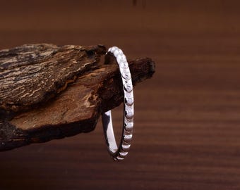 Ring met sterlingzilveren kralen - stapelbare minimalistische band - Vaderdagcadeau - verjaardagscadeau voor haar