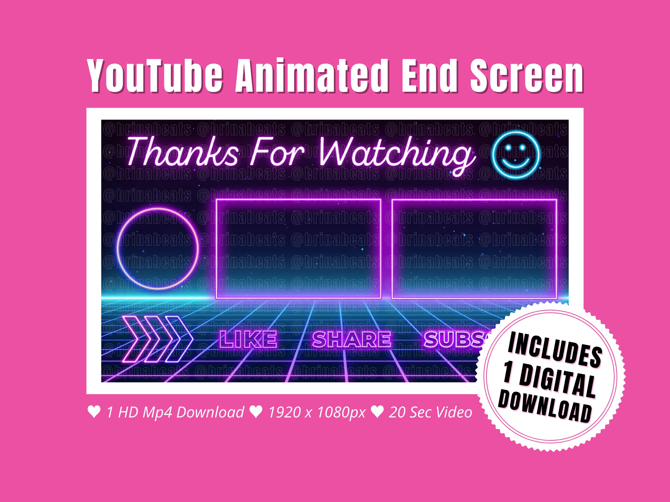 Youtube End Screen - Etsy