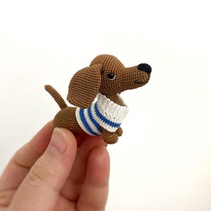Miniatur Dackel Welpe Hund handgemachtes Minispielzeug