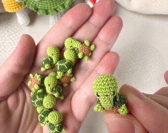 miniature crochet turtle readymade handmade microcrochet