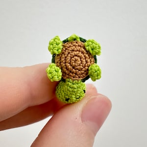 PATTERN Tortilla the Turtle crochet pattern/tutorial microcrochet miniature amigurumi microtoy image 4