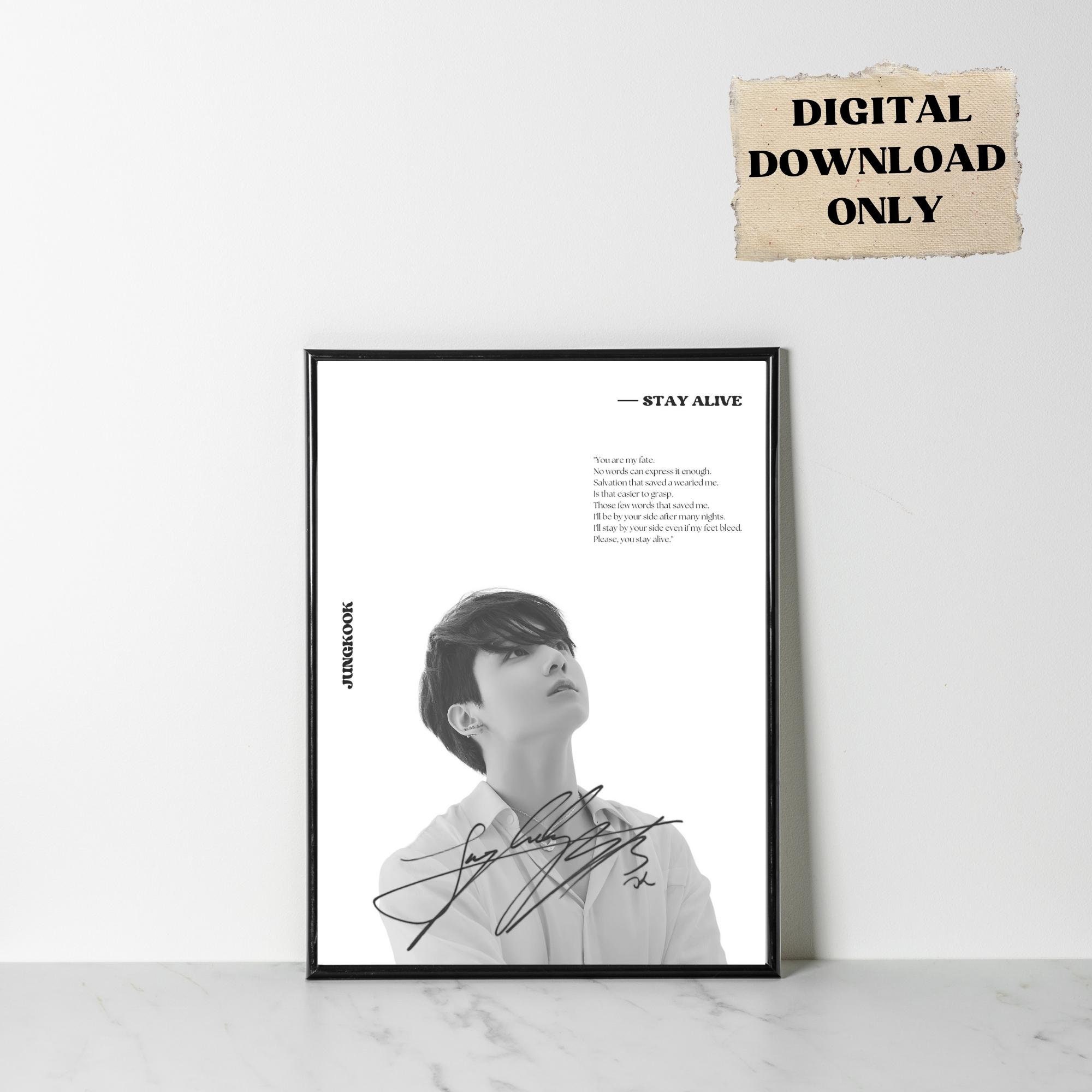Bts Digital Download Jungkook Minimalist Poster Digital Prints Kpop