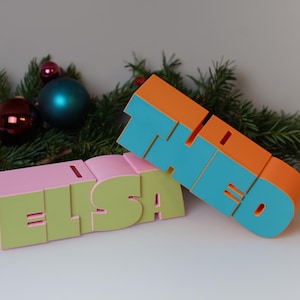Personalisierte Spardose mit Namen – Zweifarbige 3D-gedruckte Sparbüchse – Geschenk zur Geburt, Taufe oder Geburtstag