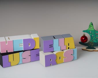 Multicolor name money box – Personalized 3D-printed money box – Colorful gift for birth, baptism or birthday