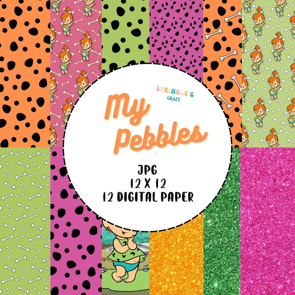 My Pebbles Digital Paper | Pebbles Inspo | 12x12 Digital Paper