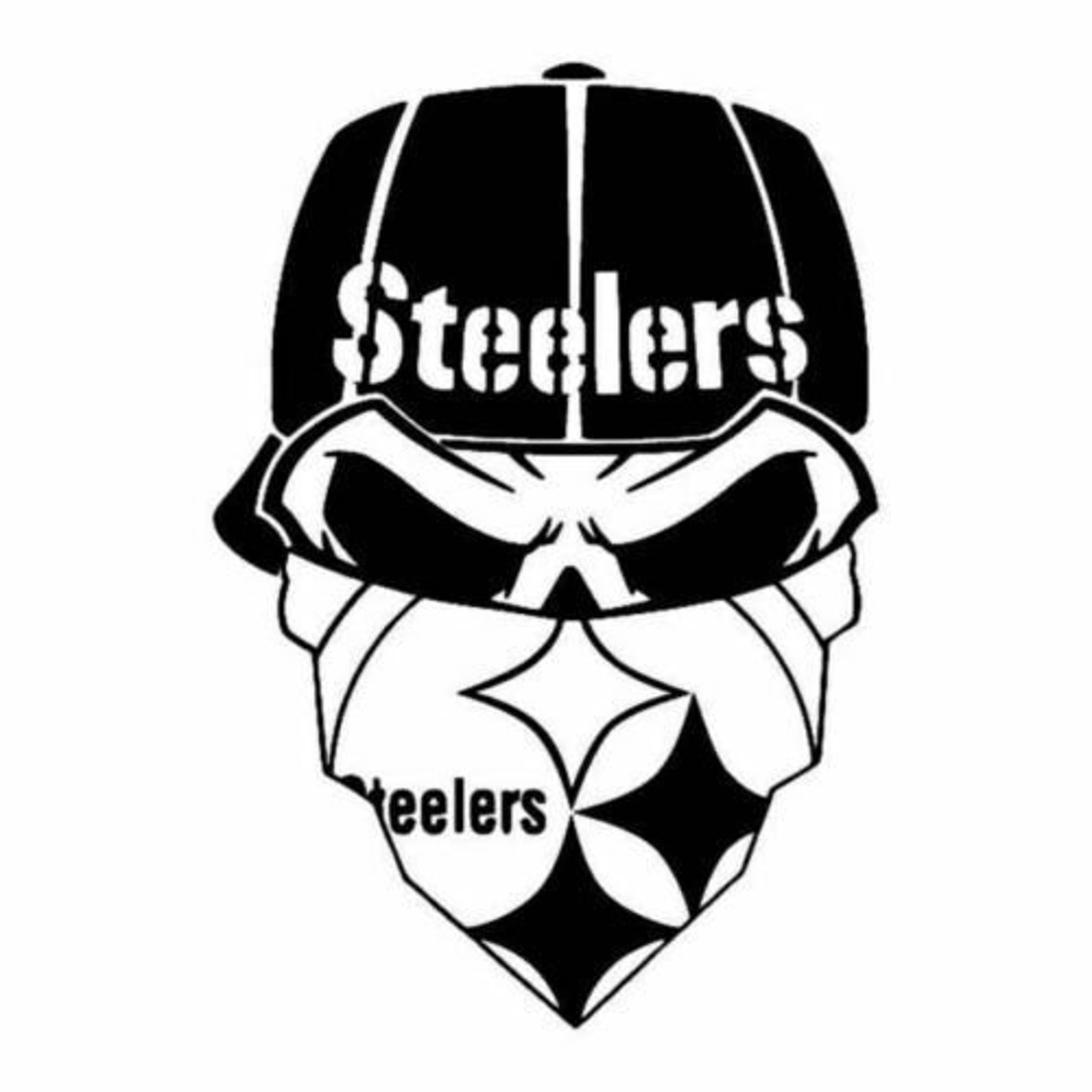 Set of 2 Pittsburgh Steelers Skull Decal 6 Inch Decals Etsy