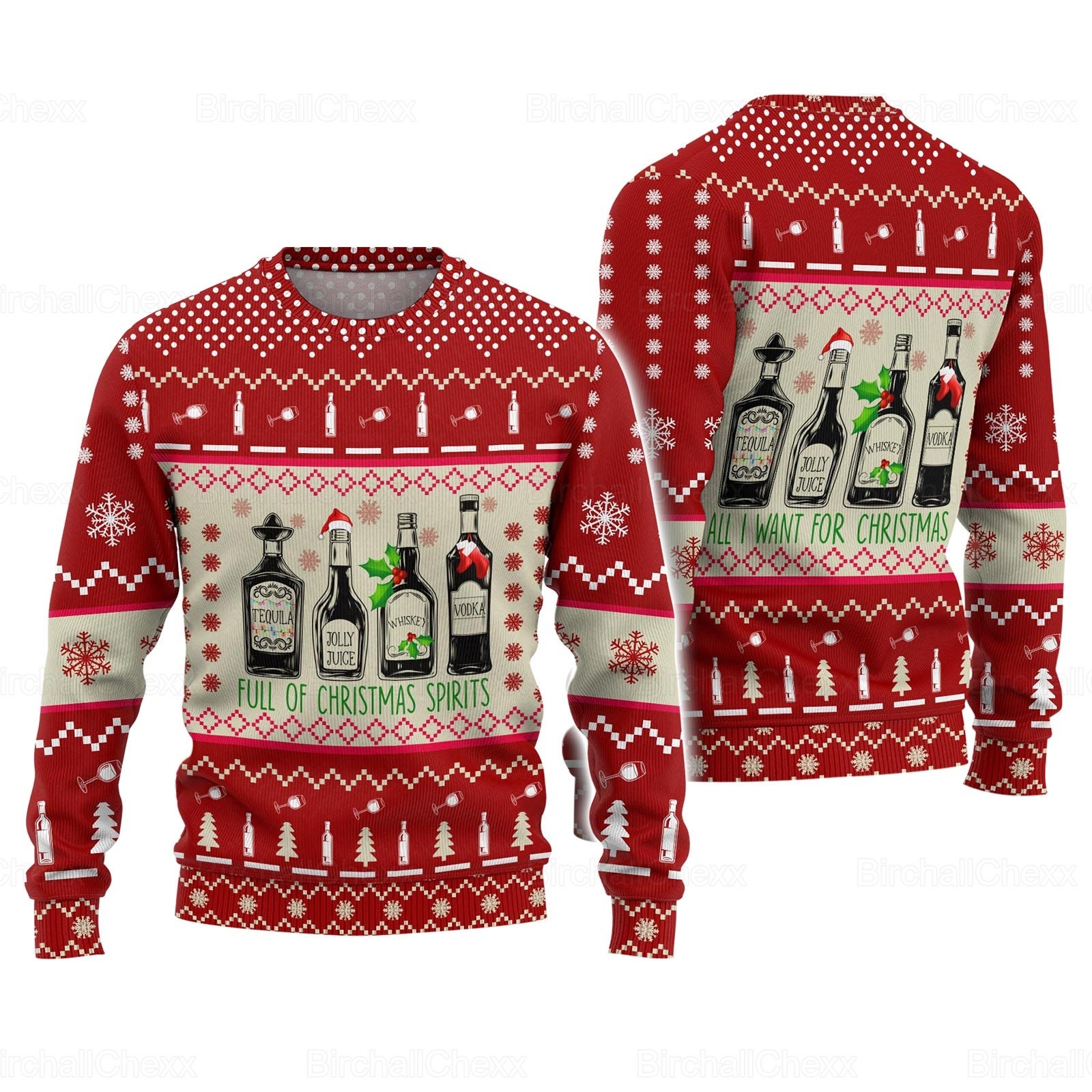 Christmas Ugly Sweater, Wine Christmas Sweater, Whiskey Christmas Sweater, Vodka Sweater For Men, Wine Lovers Gift, Christmas Gifts